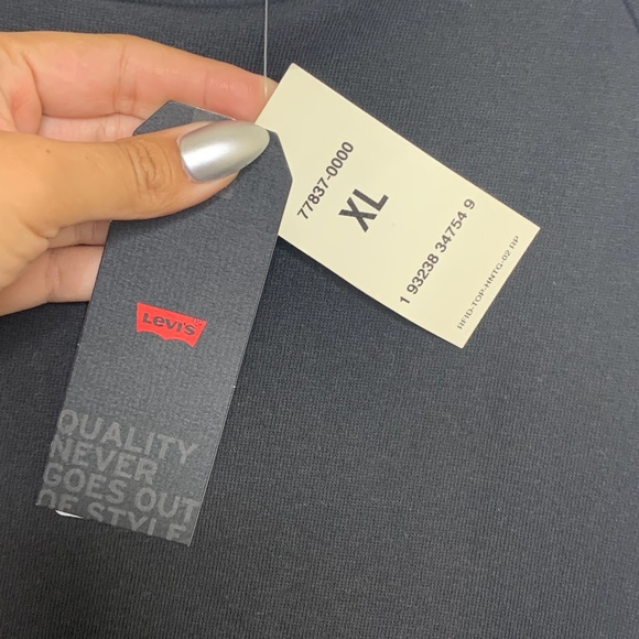 Levis Reese black fringe sleeve crewneck sweater - Picture 4 of 7